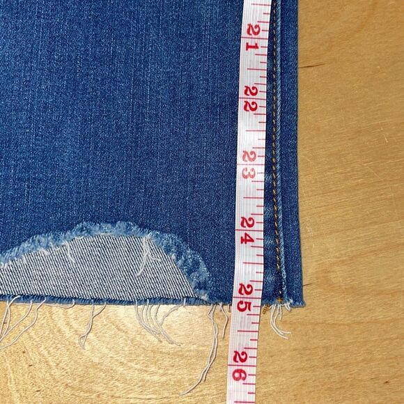 Aqua Button Front Stretch Denim Jeans Cropped Straight Size 24 EUC - Picture 9 of 9